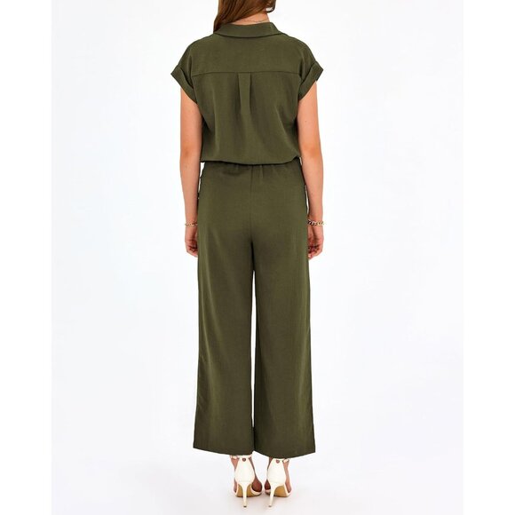 Women's 2 Piece Summer Set Polyester Cap Sleeve Top Palazzo Pants Casual - Picture 2 of 6